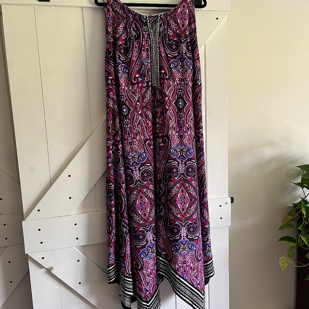 Paisley Dress with Handkerchief Hem